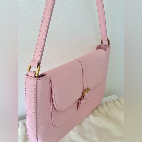 BY FAR Miranda Grained Leather Shoulder Bag in Peony w/ Original Box & Dust Bag - Picture 2 of 9